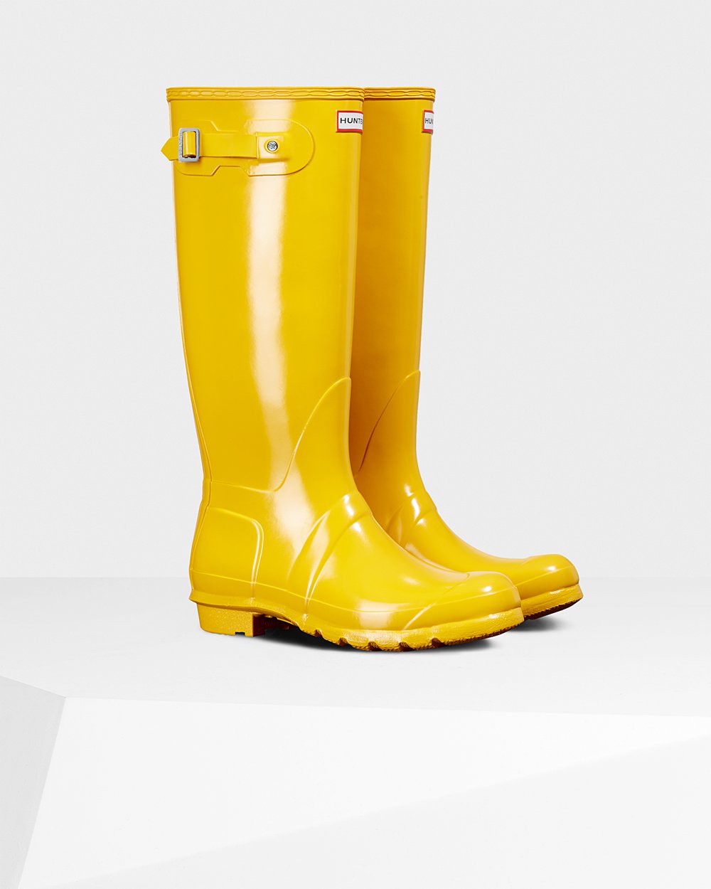 Botas de Lluvia Altas Hunter Mujer - Original Gloss - Amarillos - SGCQWAL-62